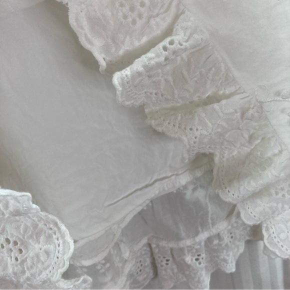 Lulus Morning in Mallorca White Cotton Eyelet Short Sleeve Mini Dress Medium - Picture 5 of 10